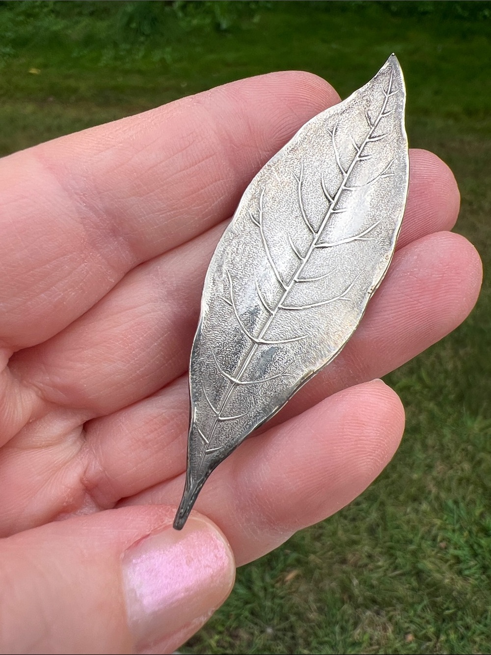 Brandimarte Firenze 800 Silver Leaf Shaped Bookmark Made in Italy
